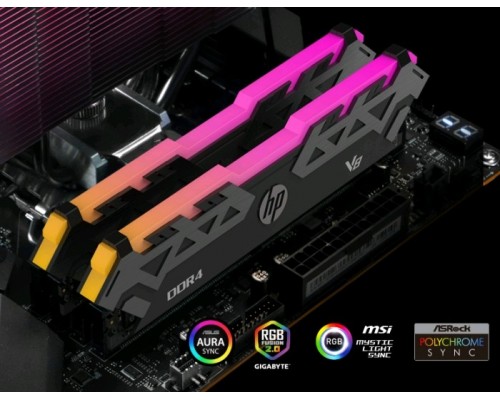 Модуль памяти DDR4 HP V8 RGB 8GB 3600MHz CL18 (18-22-22-42)  Black Heatsink 7EH92AA