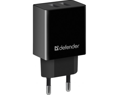 Сетевой адаптер Defender UPA-22 черый, 2xUSB, 2.1А  (83579)