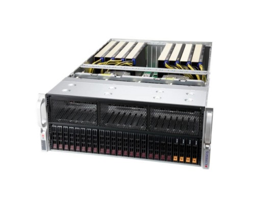 Серверная платформа AS-4124GS-TNR 4U, 8 Double GPU, 2x AMD EPYC 7002/7003, 32x DDR4, 20x 2.5 SAS/SATA, 4x 2.5 SAS/SATA/NVME, 2x 1000Base-T (Intel i350), OOB, 4x 2000W (404070)