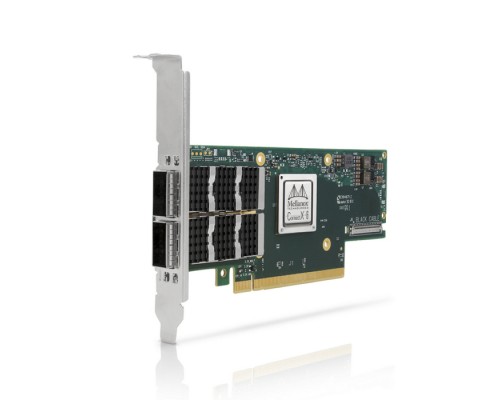 Сетевой адаптер MCX653106A-ECAT(SP) ConnectX®-6 VPI adapter card, 100Gb/s (HDR100, EDR IB and 100GbE), dual-port QSFP56, PCIe3.0/4.0 x16, tall bracket, single pack