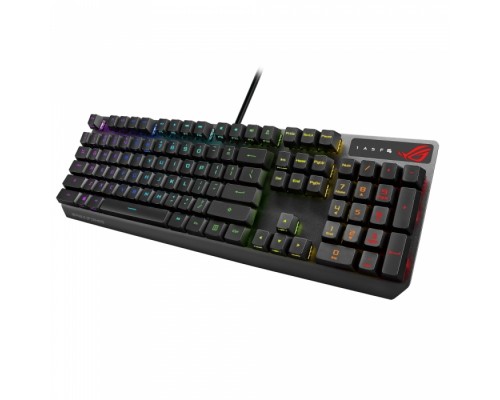 Клавиатура XA05 ROG Strix Scope RX Keyboard Wired (USB) ROG RX RED Optical-Mech 440x137x39mm (812870) (90MP0240-BKRA00)