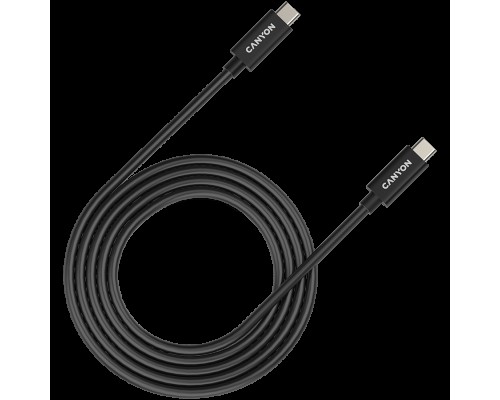 Кабель CANYON UC-42, USB4 TYPE-C to TYPE-C cable assembly 20G 2m 5A 240W(ERP) with E-MARK, CE, ROHS, black