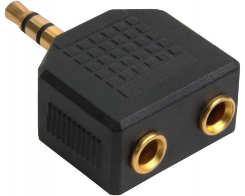 Переходник-разветвитель Greenconnect аудио jack 3,5 mm/2*jack 3,5 mm, M/F, GCR-AVA05, черный