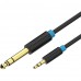 Кабель Vention аудио Jack 6,5 mm M/ 3,5 M - 1 м