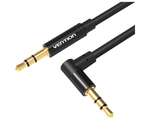 Кабель Vention аудио Jack 3,5 mm M/Jack 3,5 mm M угол 90  - 1м Черный