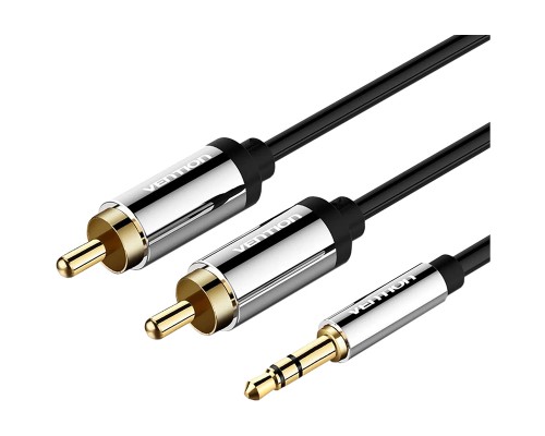 Кабель Vention аудио Jack 3,5 mm M/2RCA M - 1,5м Черный