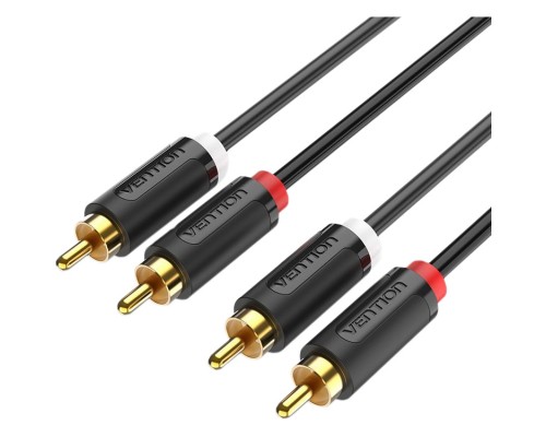 Кабель Vention аудио 2RCA M/2RCA M - 3м Чёрный