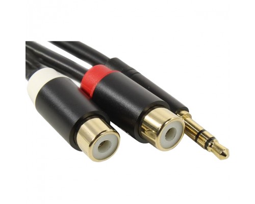 Переходник-разветвитель Vention гибкий Jack 3.5 mm M/2RCA F - 0.3 м Чёрный