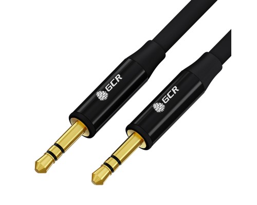 Кабель GCR 5.0m аудио jack 3.5mm/jack 3.5mm черный, GOLD, AL case черный, M/M, GCR-54763