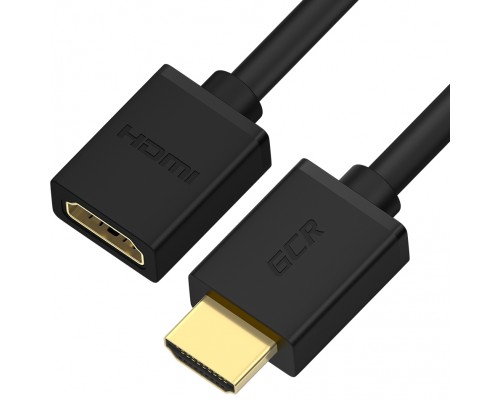 Удлинитель Greenconnect 5.0m v2.0 HDMI-HDMI черный, OD7.3mm, 28/28 AWG, позолоченные контакты, Ethernet 18.0 Гбит/с, 19M / 19F, тройной экран, GCR-51660