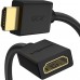 Удлинитель Greenconnect 5.0m v2.0 HDMI-HDMI черный, OD7.3mm, 28/28 AWG, позолоченные контакты, Ethernet 18.0 Гбит/с, 19M / 19F, тройной экран, GCR-51660