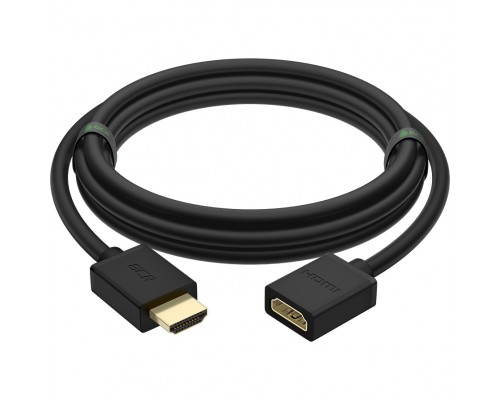 Удлинитель Greenconnect 5.0m v2.0 HDMI-HDMI черный, OD7.3mm, 28/28 AWG, позолоченные контакты, Ethernet 18.0 Гбит/с, 19M / 19F, тройной экран, GCR-51660