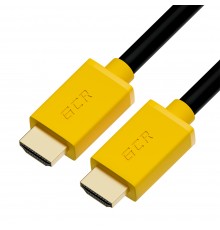 Кабель GCR  3.0m HDMI версия 2.0, HDR 4:2:2, Ultra HD, 4K 60 fps 60Hz/5K*30Hz, 3D, AUDIO, 18.0 Гбит/с, 28/28 AWG, OD7.3mm, тройной экран, черный, желтые коннекторы, GCR-HM441-3.0m                                                                       