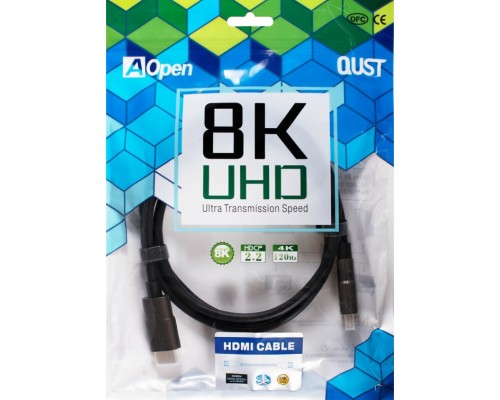 Кабель HDMI 19M/M,ver. 2.1, 8K@60 Hz 1m iOpen (Aopen/Qust) ACG863-1M