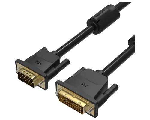 Кабель Vention DVI-I Dual link 24+5M/VGA 15M с ферритовым фильтром - 3м.