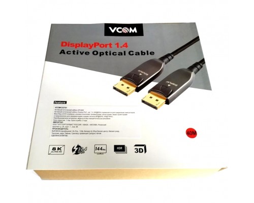 Активный оптический кабель VCOM  DP1.4 32GBs/8K@60Hz 40м D3751-40M
