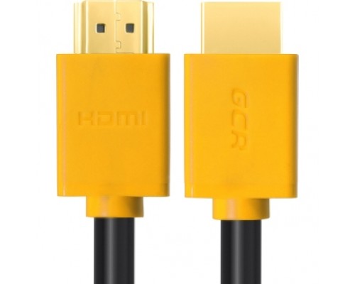 Кабель GCR  1.8m HDMI версия 1.4, черный, желтые коннекторы, OD7.3mm, 30/30 AWG, позолоченные контакты, Ethernet 10.2 Гбит/с, 3D, 4K GCR-HM440-1.8m, экран