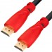 Кабель GCR  5.0m HDMI версия 1.4, черный, красные коннекторы, OD7.3mm, 30/30 AWG, позолоченные контакты, Ethernet 10.2 Гбит/с, 3D, 4K GCR-HM350-5.0m, экран