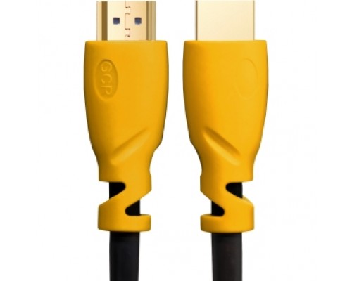 Кабель GCR 1.0m HDMI версия 1.4, черный, желтые коннекторы, OD7.3mm, 30/30 AWG, позолоченные контакты, Ethernet 10.2 Гбит/с, 3D, 4K GCR-HM340-1.0m, экран