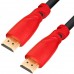 Кабель GCR  1.0m HDMI версия 1.4, черный, красные коннекторы, OD7.3mm, 30/30 AWG, позолоченные контакты, Ethernet 10.2 Гбит/с, 3D, 4K GCR-HM350-1.0m, экран