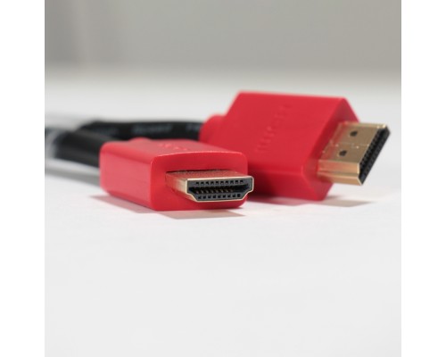 Кабель GCR  1.0m HDMI версия 1.4, черный, красные коннекторы, OD7.3mm, 30/30 AWG, позолоченные контакты, Ethernet 10.2 Гбит/с, 3D, 4K GCR-HM450-1.0m, экран