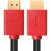 Кабель GCR 1.5m HDMI версия 1.4, черный, красные коннекторы, OD7.3mm, 30/30 AWG, позолоченные контакты, Ethernet 10.2 Гбит/с, 3D, 4K GCR-HM450-1.5m, экран