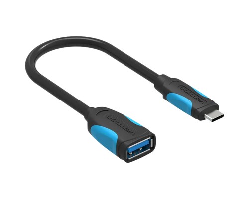 Адаптер-переходник Vention USB Type C M/ OTG USB 3.0 AF, гибкий - 0,1м.