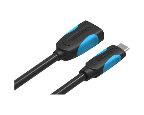 Адаптер-переходник Vention USB Type C M/ OTG USB 3.0 AF, гибкий - 0,1м.