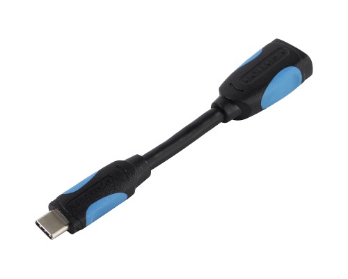 Адаптер-переходник Vention USB Type C M/ OTG USB 3.0 AF, гибкий - 0,1м.