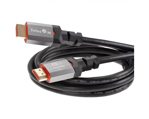 Кабель HDMI 19M/M,ver. 2.1, 8K@60 Hz 1m метал разъемы, Telecom TCG365-1M