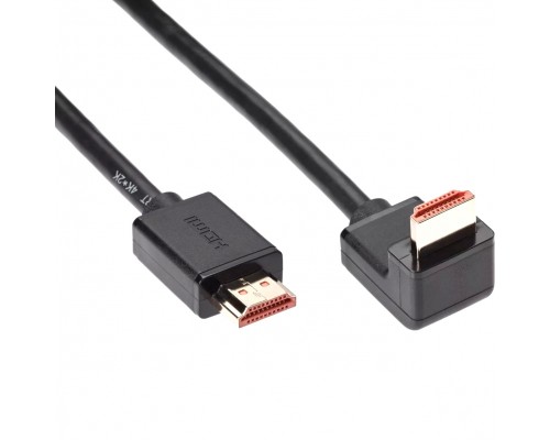 Кабель HDMI---HDMI ver 2.0 угловой коннектор 90град  3м,Telecom TCG225-3M