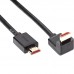 Кабель HDMI---HDMI ver 2.0 угловой коннектор 90град  3м,Telecom TCG225-3M