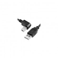 Greenconnect Кабель 1.5m USB 2.0, AM/BM угловой, черный, 28/28 AWG, экран, армированный, морозостойкий, GCR-UPC3M2-BB2S-1.5m                                                                                                                              