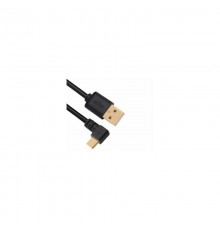 Greenconnect Кабель 0.15m USB 2.0, AM/microB 5pin угловой, черный, 28/28 AWG, экран, армированный, морозостойкий, GCR-UA8AMCB6-BB2S-0.15m                                                                                                                 