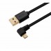 Greenconnect Кабель 0.15m USB 2.0, AM/microB 5pin угловой, черный, 28/28 AWG, экран, армированный, морозостойкий, GCR-UA8AMCB6-BB2S-0.15m