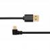 Greenconnect Кабель 0.15m USB 2.0, AM/microB 5pin угловой, черный, 28/28 AWG, экран, армированный, морозостойкий, GCR-UA8AMCB6-BB2S-0.15m