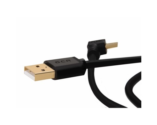 Greenconnect Кабель 0.15m USB 2.0, AM/microB 5pin угловой, черный, 28/28 AWG, экран, армированный, морозостойкий, GCR-UA8AMCB6-BB2S-0.15m