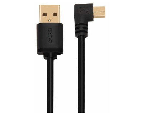 Greenconnect Кабель 0.15m USB 2.0, AM/microB 5pin угловой, черный, 28/28 AWG, экран, армированный, морозостойкий, GCR-UA8AMCB6-BB2S-0.15m