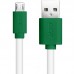 Greenconnect Кабель 0.5m USB 2.0, AM/microB 5pin, белый, зеленые коннекторы, 28/28 AWG, экран, армированный, морозостойкий, GCR-51499