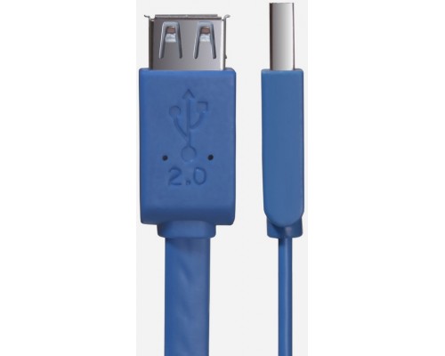 Greenconnect Удлинитель PROF 0.5m USB 2.0, AM/AF, плоский синий, морозостойкий, GCR-UEC2M2-BD-0.5m