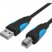 Кабель Vention USB 2.0 AM/BM  - 8м. Черный