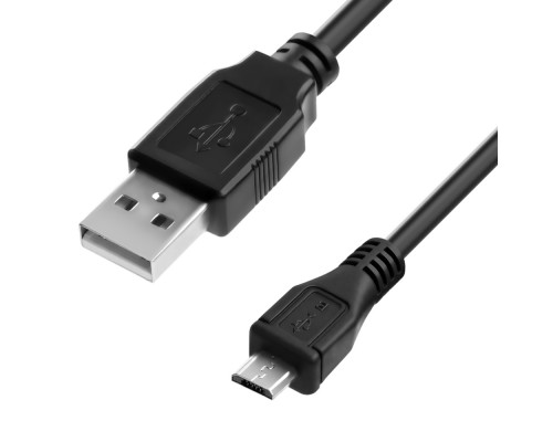 Кабель 0.5m USB 2.0, AM/microB 5pin, черный