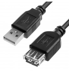 Удлинитель 2.5m USB 2.0, AM/AF, черный                                                                                                                                                                                                                    