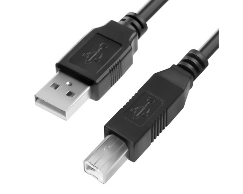 Кабель 1.0m USB 2.0, AM/BM, черный