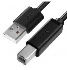GCR Кабель 1.8m USB 2.0, AM/BM, черный, 28/28 AWG, экран, армированный, морозостойкий, GCR-UPC5M-BB2S-1.8m                                                                                                                                                