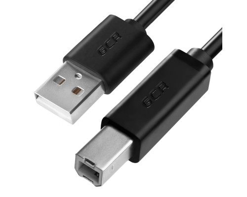 GCR Кабель 1.8m USB 2.0, AM/BM, черный, 28/28 AWG, экран, армированный, морозостойкий, GCR-UPC5M-BB2S-1.8m
