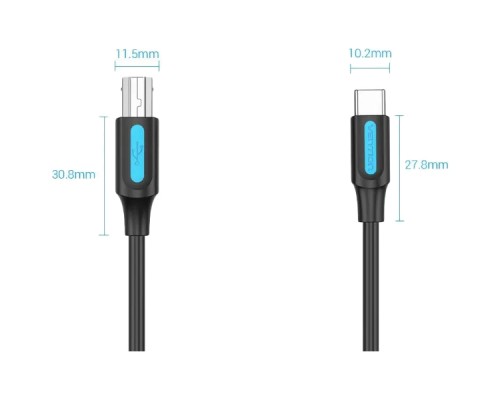 Кабель Vention USB 2.0 Type C M/BM - 2 м.