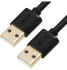 GCR Кабель 3.0m USB 2.0, AM/AM, черный, позолоченные контакты, 28/28 AWG, экран, армированный, морозостойкий                                                                                                                                              