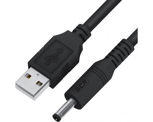 GCR Кабель питания 1.0m USB AM / DC Jack 5.5mm, черный