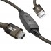 GCR Кабель активный 10.0m USB 2.0, AM/microB, черно-прозрачный, с усилителем сигнала, разъём для доп.питания, 28/24 AWG, GCR-53813